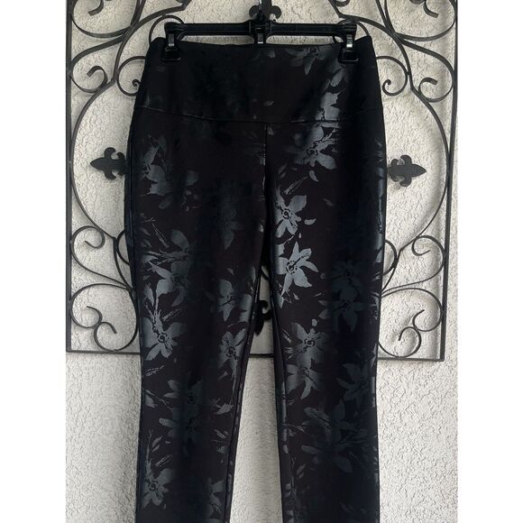 Soft Surroundings Ponte Twilight Floral Leggings - Size XS - Black - Picture 3 of 8